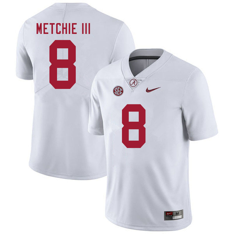 Alabama Crimson Tide Men's John Metchie III #8 White NCAA Nike Authentic Stitched 2020 College Football Jersey IR16Y27HO